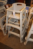 Times 2 - Rubbermaid grey portable plastic high chairs - no trays