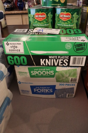 Times 3 - boxes of plastic silverware - knife, fork, spoon