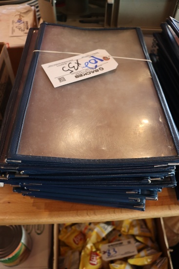 Times 35 - Tri fold blue edge menu holders