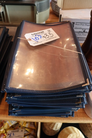 Times 35 - Tri fold blue edge menu holders