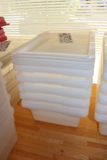 Times 5 - 12" x 20" x 5" food storage containers with 5 lids