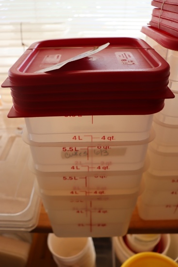 Times 4 - 6 qt. food storage containers with lids