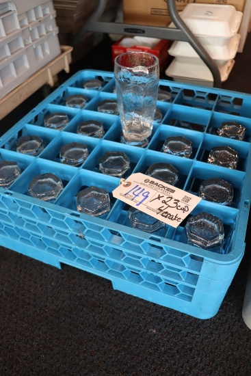 Times 23 - 16 oz. Water/soda glasses with dish box