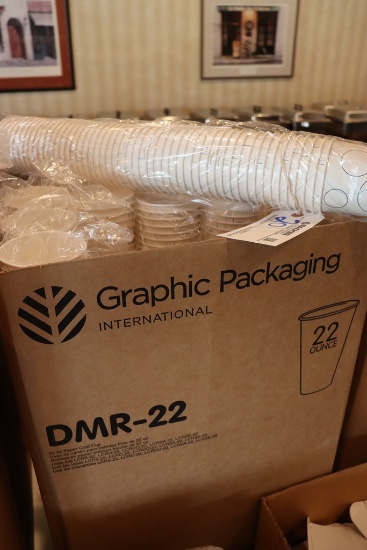 1/2 Case of 22 oz. paper cold cups with lids