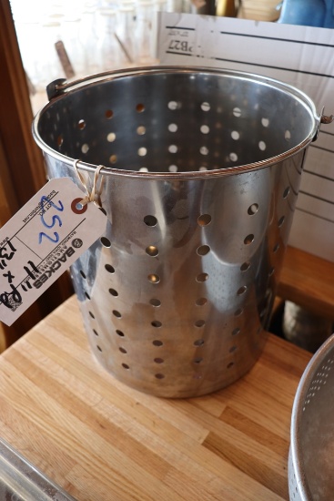 11" round x 13" deep stainless strainer