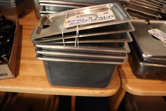 Times 3 - 1/6 x 6 stainless insets with lids