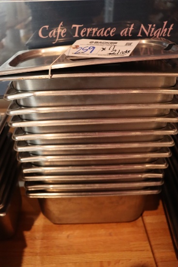 Times 11 - 1/3 x 6 stainless insets with 2 lids