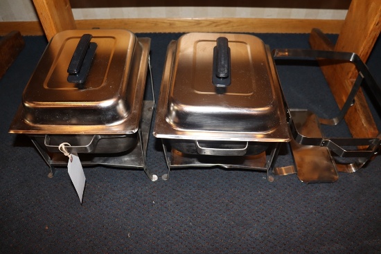Times 2 - Half size chafing units with lids, base and insert pan