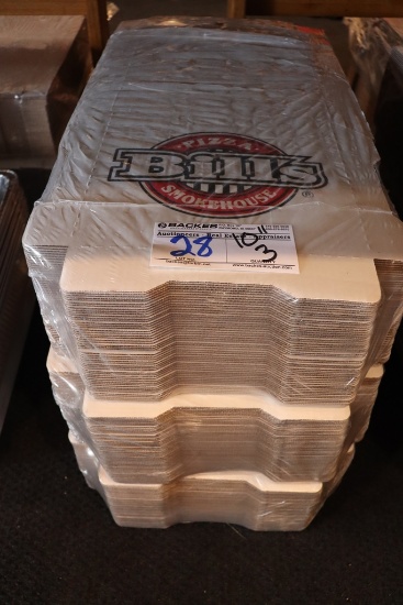 Times 3 - Bails of 10" cardboard pizza boxes - with "Bill's Pizza" logo