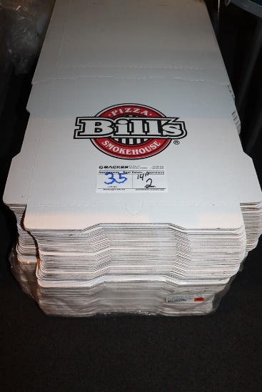 Times 3 - Bails of 10" cardboard pizza boxes - with "Bill's Pizza" logo - 1