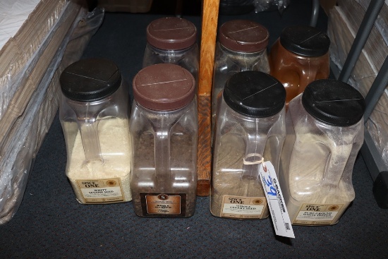 All to go - 7 spice containers - open product - pepper, sesame seed, & cele