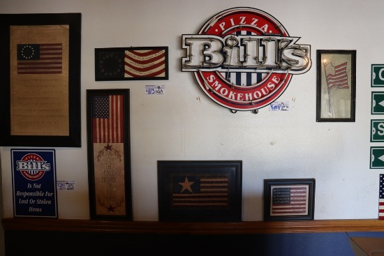 Set of 8 - USA related wall art and signage