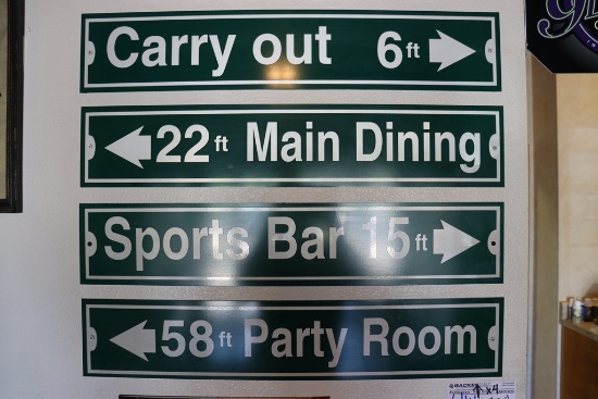 Times 4 - 6" x 30" Directional signs