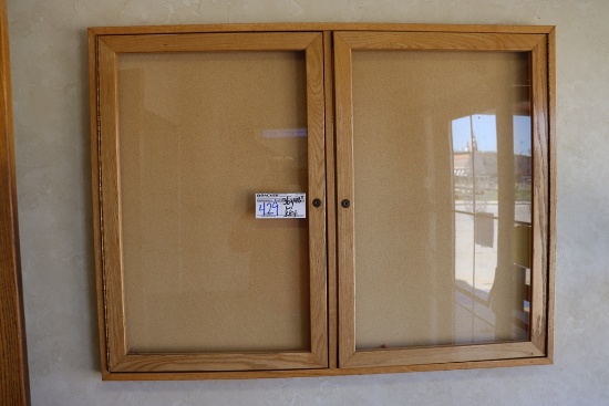 3' x 4' locking two door wall display cabinet