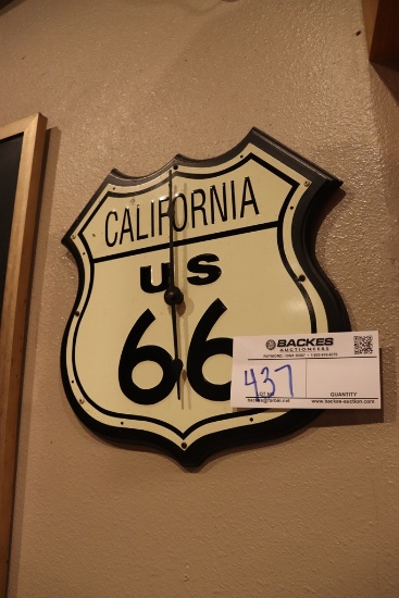 California US 66 wall clock
