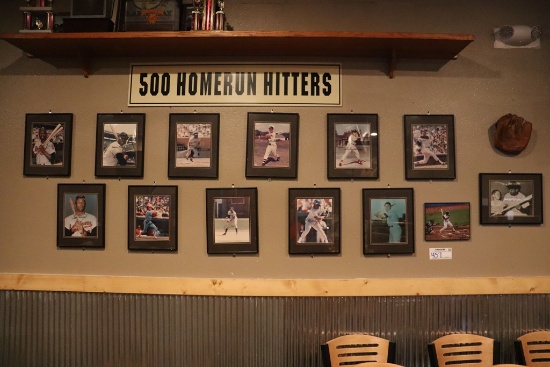 500 Home Run wall display with signage and 12 prints