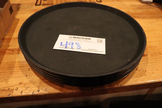 Times 5 - 14" round black service trays