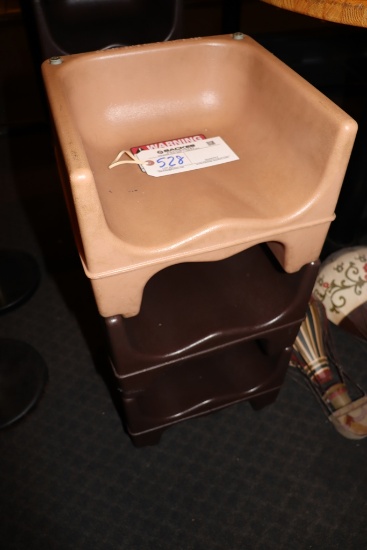 Times 3 - booster seats - 2 brown and 2 tan