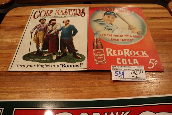 Times 2 - 12" x 16" metal wall signs