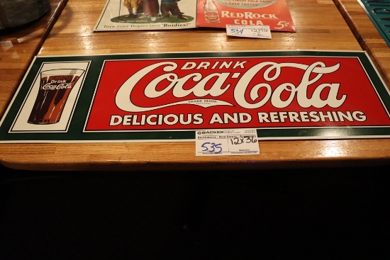 12" x 36" Coca Cola wall tin