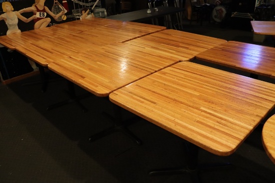 Times 4 - 36" x 36" sold oak top dining tables - nice tops