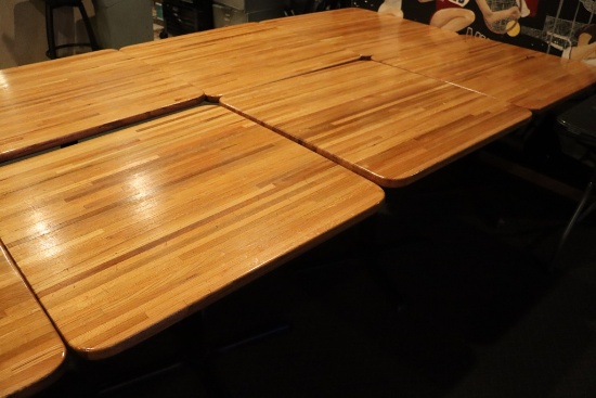 Times 3 - 36" x 36" sold oak top dining tables - nice tops