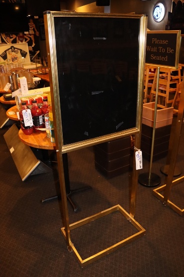 22" x 28" x 60" tall gold frame color marking board entrance sign