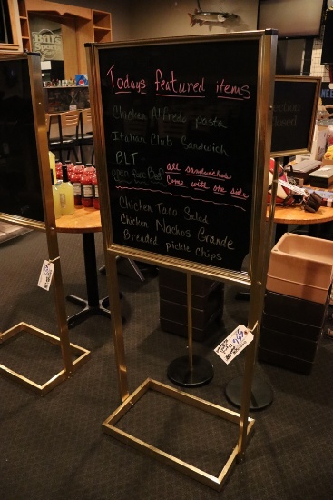 22" x 28" x 60" tall gold frame color marking board entrance sign - frame w
