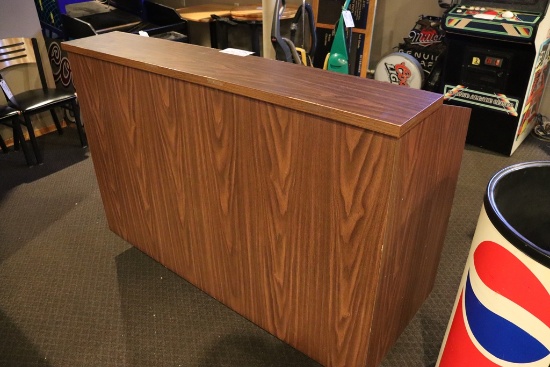 60" portable bar - laminate finish - speed rails and cocktail station on ba