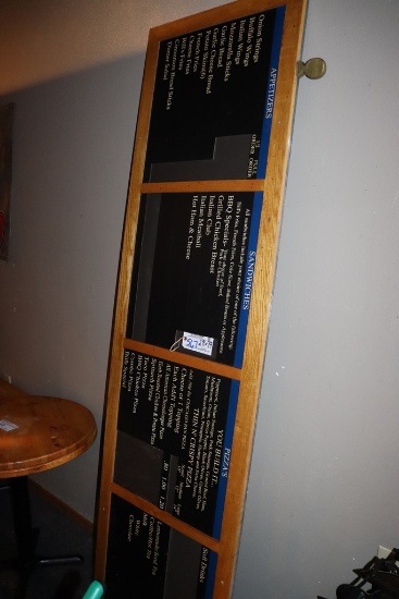 28" x 99" oak accent menu boards - no extra panels