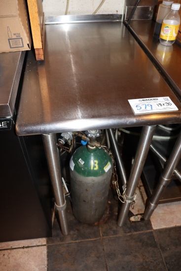 18" x 30" stainless filler table - open base