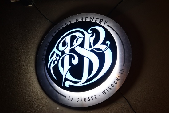 24" Round LED Pearl Street Brewery sign