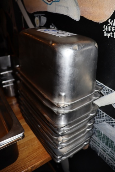 Times 10 - 1/3 x 6" stainless inset pans - no lids