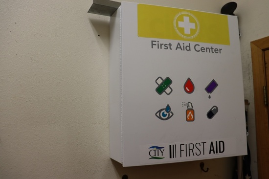 Wall mount metal 1st Aid Kit - loaded with inventory