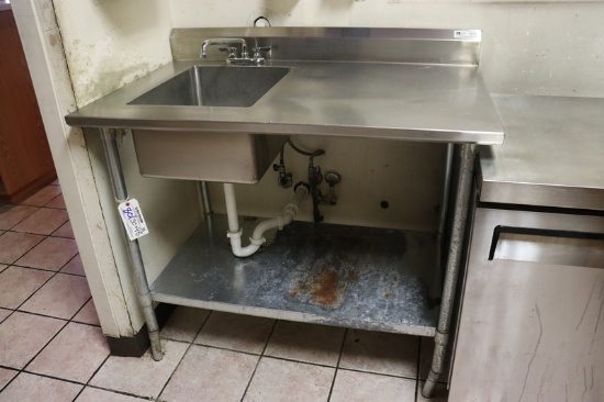30" x 48" John Boos stainless table with galvanized undershelf & 16" x 28"