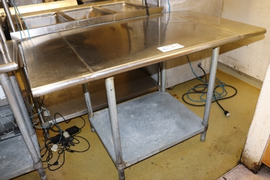 29" x 56" Stainless table with galvanized undershelf - this table has welde
