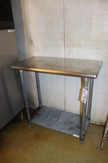 18" x 36" Stainless table with galvanized undershelf