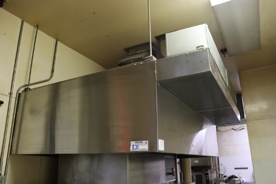 60" x 84" Captive Air stainless exhaust hood with R-102 Ansul wet fire supp