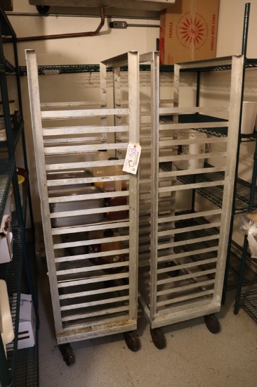 Times 2 - Win-Holt portable aluminum sheet pan racks - some rails are missi