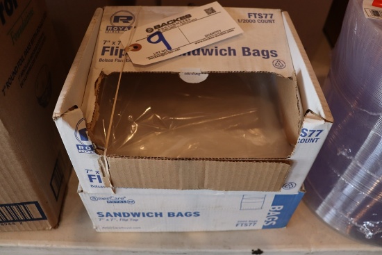 Case of 7" x 7" sandwich bags - plus open box