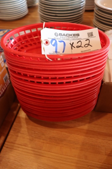 Times 22 - 9.5" Red plastic food baskets