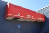 Times 2 - 4' x 20' aluminum framed awnings with red coverings