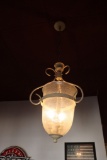 Hanging single bulb chandelier - buyer to take down
