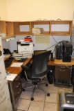 Office to go - only furnished items - desk, file cabinets, & metal 2 door c