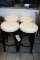 Times 4 - Wood framed swivel padded bar stools