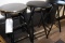 Times 3 - Black bar stools - 2 are folding metal framed, 1 is wood