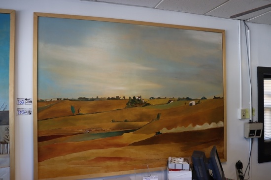 60" x 80" Stick 1997 "Fall" carved plywood with stain artwork