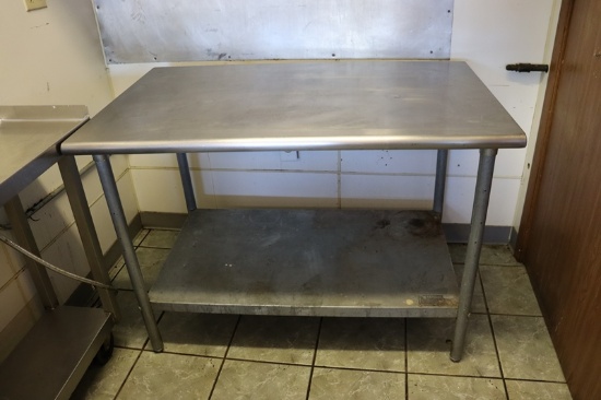 30" x 48" Stainless table with galvanized undershelf