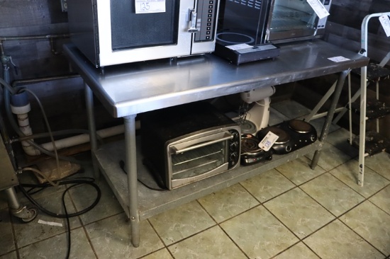 30" x 60" Stainless table with galvanized under shelf