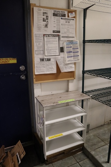 12" x 24" Book shelf & 24" x 36" bulletin board - shelf is loose